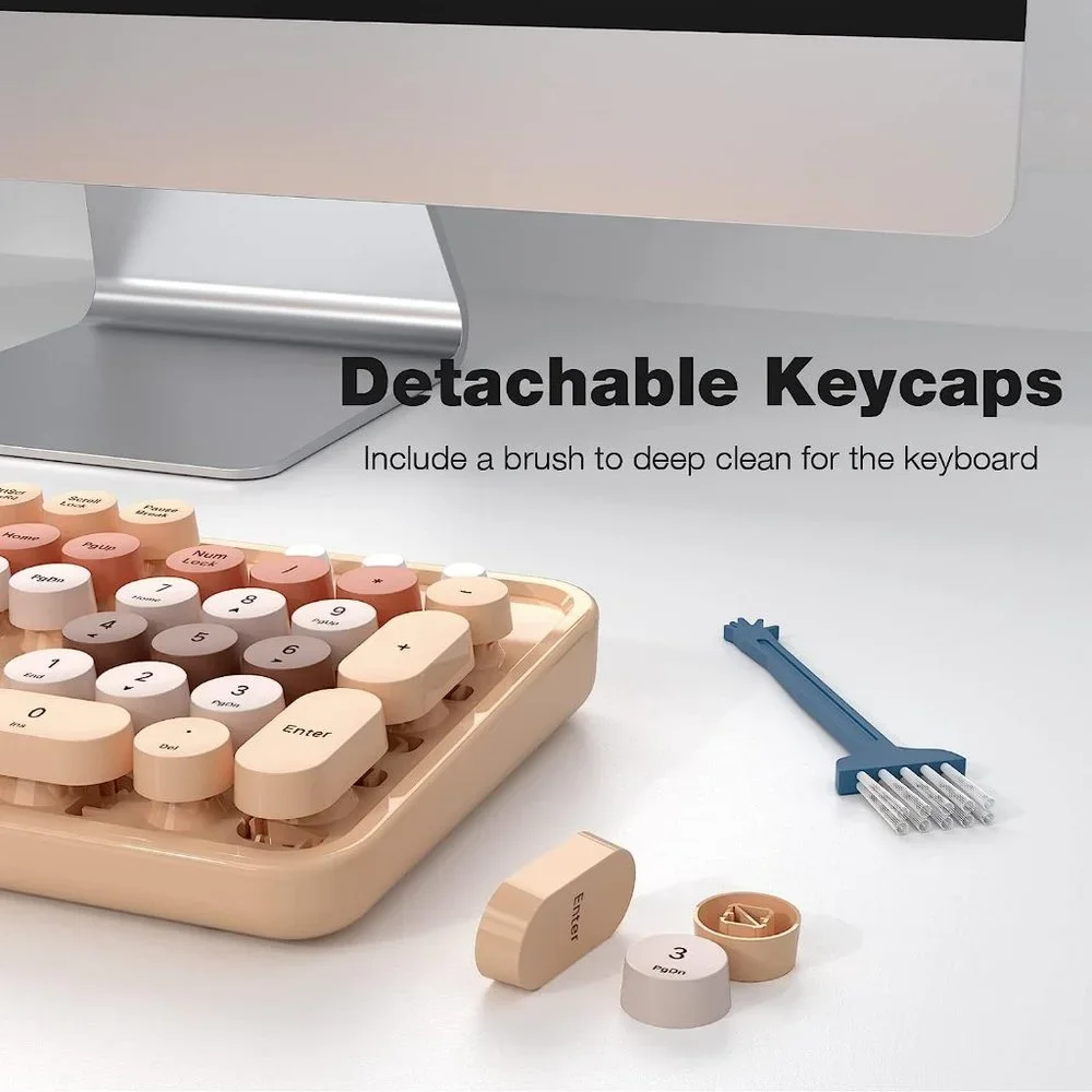 Wireless Keyboard and Mouse Combo 104 Keys Full-Sized 2.4 GHz Colorful Keyboard